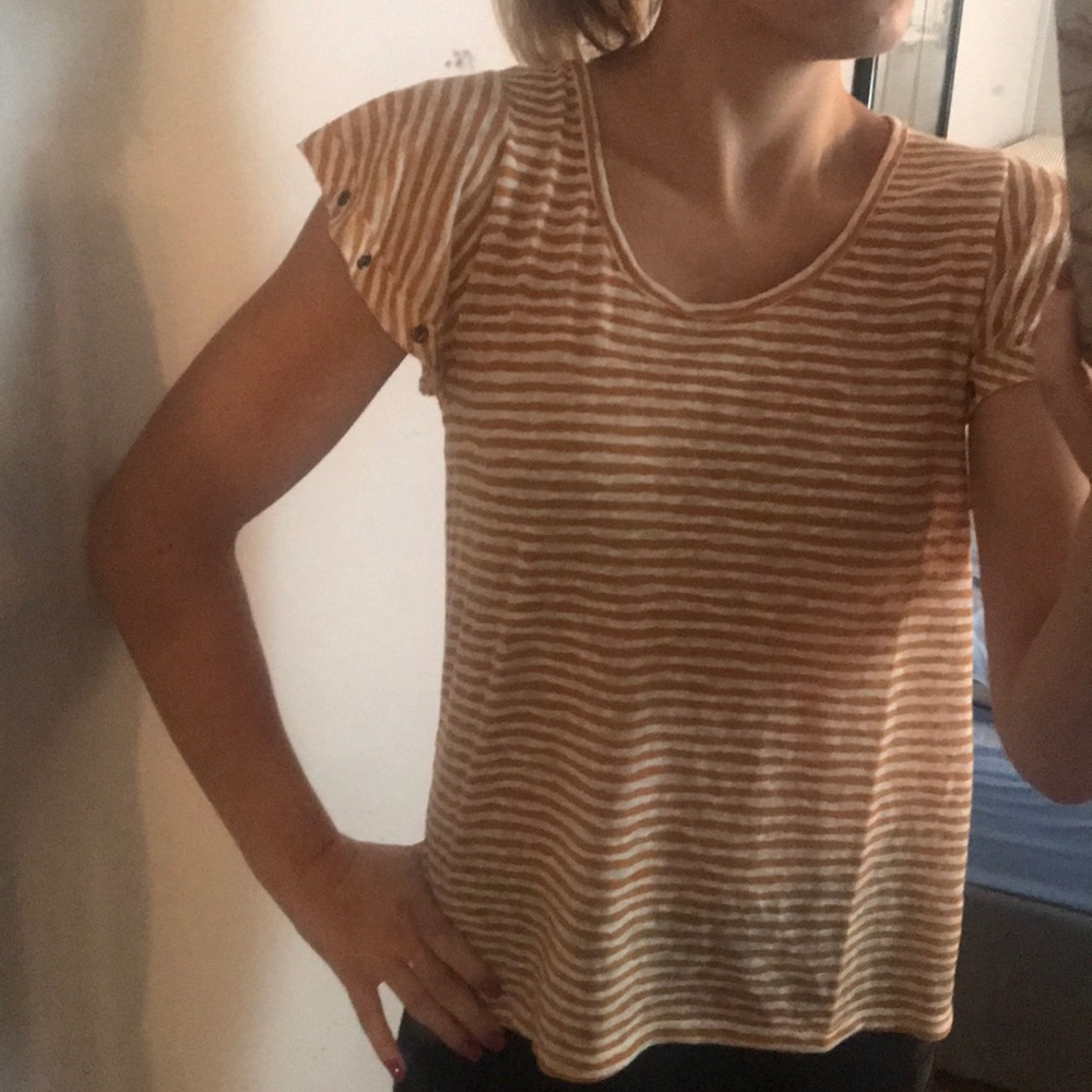 NWT Yellow and white shirt